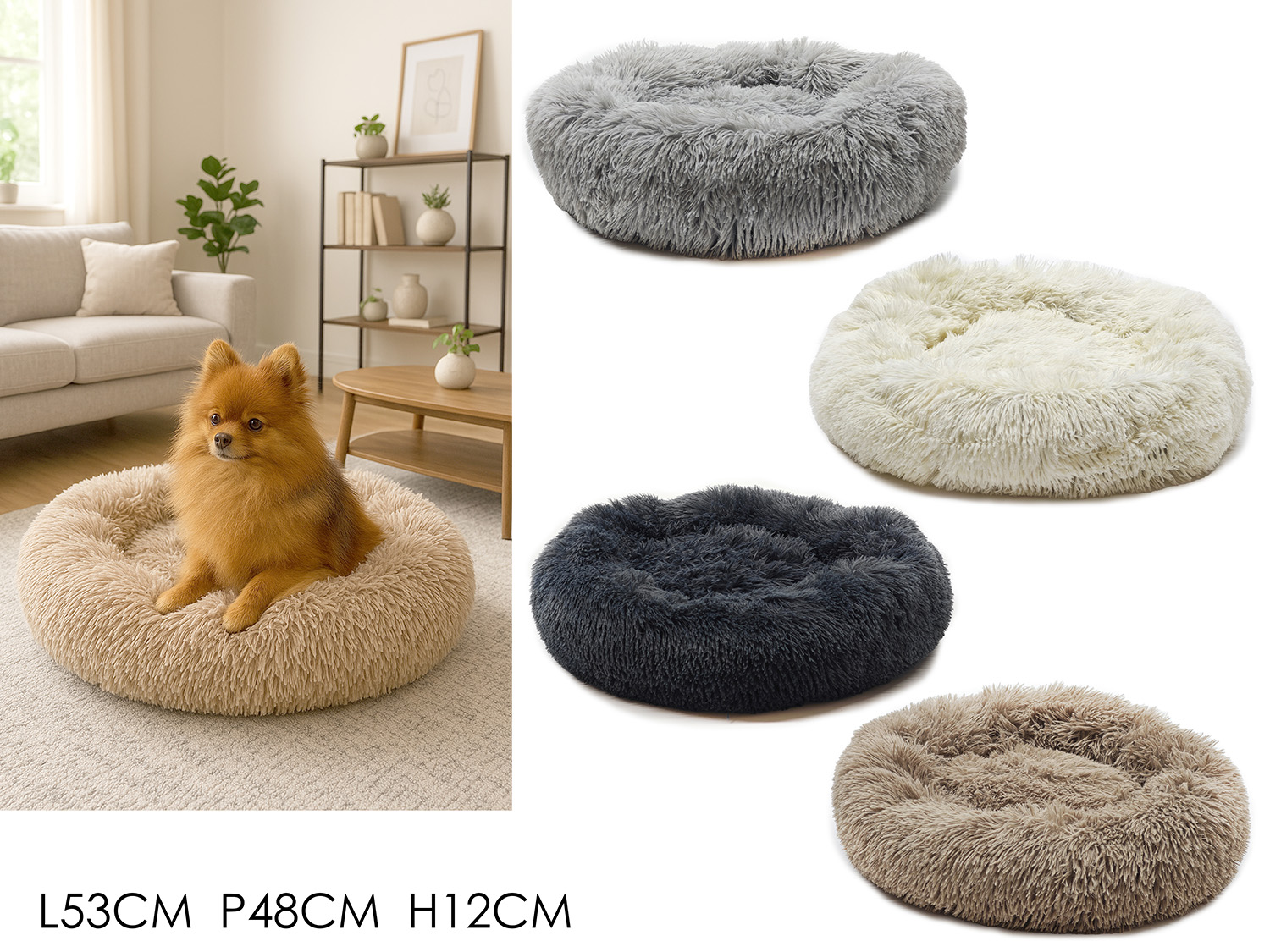 CUCCIA OVALE 53X48X12CM Cuccia "Nuvola" Soft Plush per Cani e Gatti – Comfort Ultra-Soffice - immagine 1