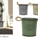 Vaso Decorativo "Flowers & Garden" in Metallo – Stile Rustico Vintage