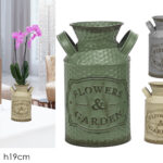 Vaso Anfora con Manici "Flowers & Garden" in Metallo – Stile Vintage