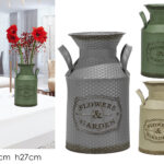 Vaso a Anfora Con Manici "Flowers & Garden" in Metallo – Stile Vintage e Shabby Chic