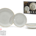 Servizio Piatti 18 Pezzi Alamos in Stoneware – Design Materico e Moderno