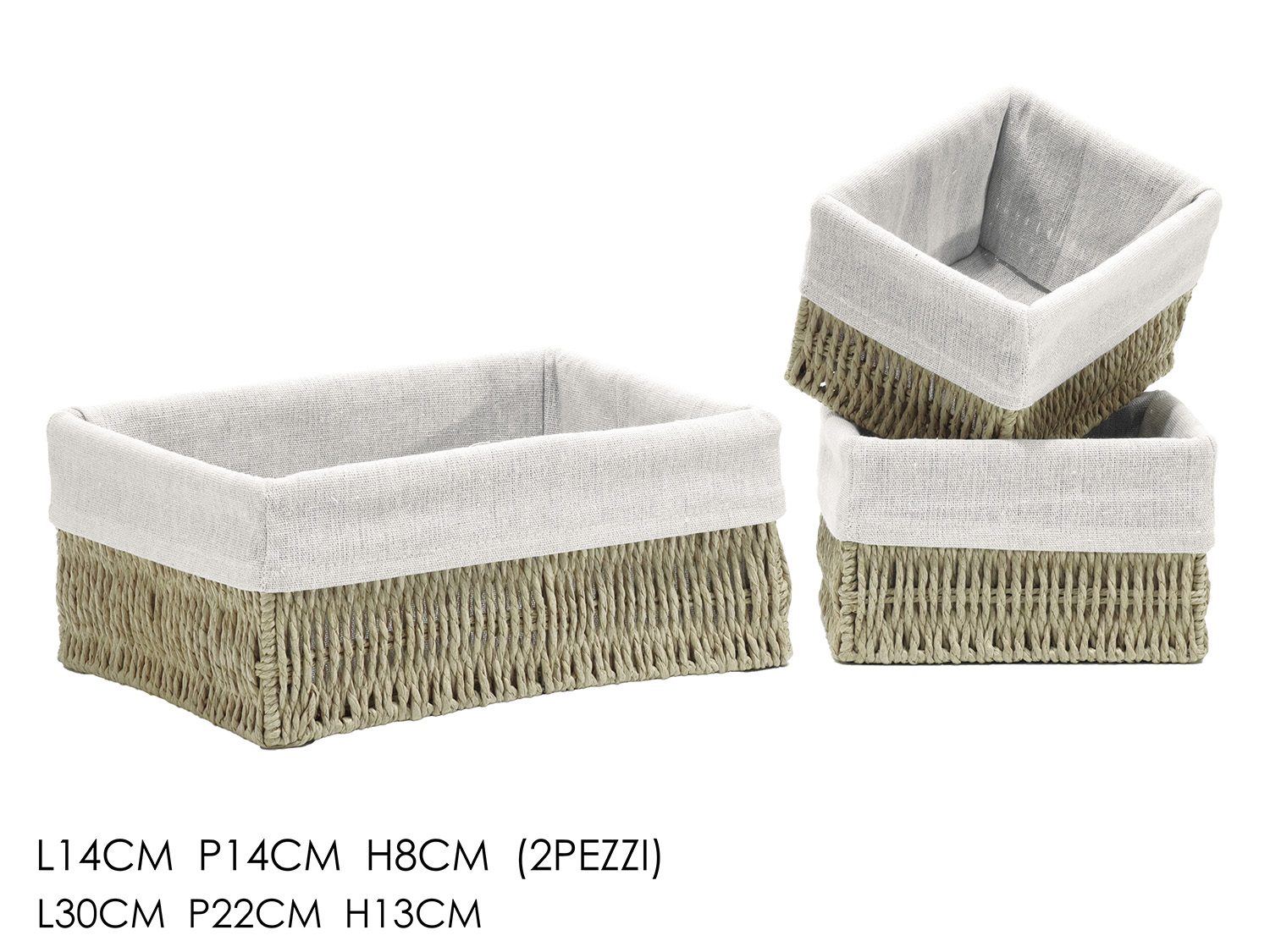 534010 Set Cestini Organizer in Fibra Naturale – Ordine ed Eleganza per la Tua Casa - immagine 1