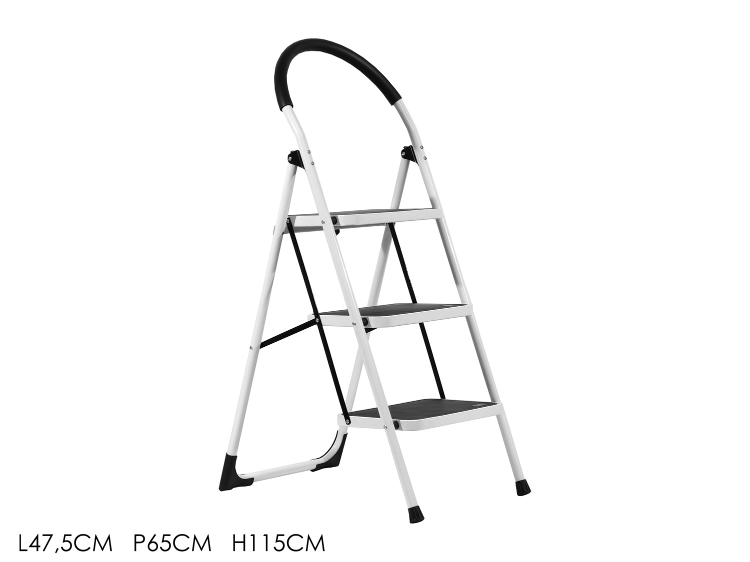 646101 Scala Domestica in Acciaio a 3 Gradini – Sicurezza e Design Compatto - immagine 1