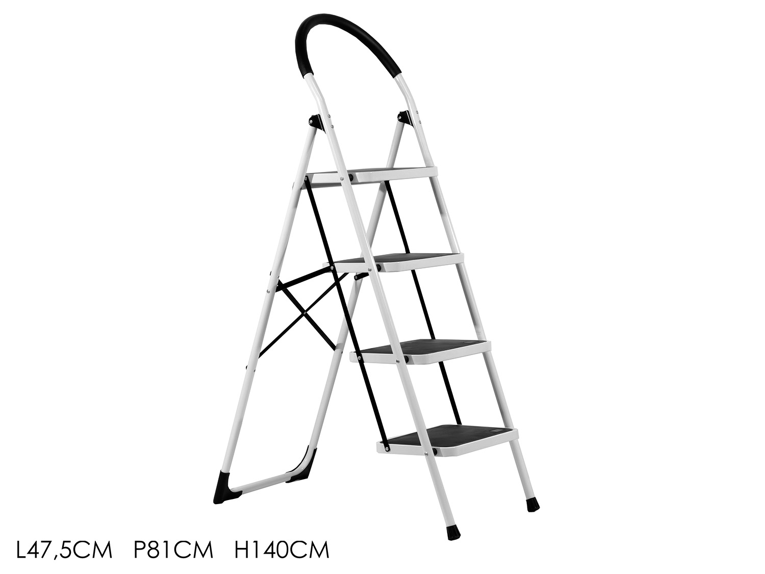 646102 Scala Domestica in Acciaio a 4 Gradini – Sicurezza e Altezza Extra - immagine 1