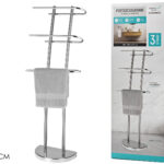 Portasciugamani da Terra a Scala in Metallo Cromato – H 104 cm