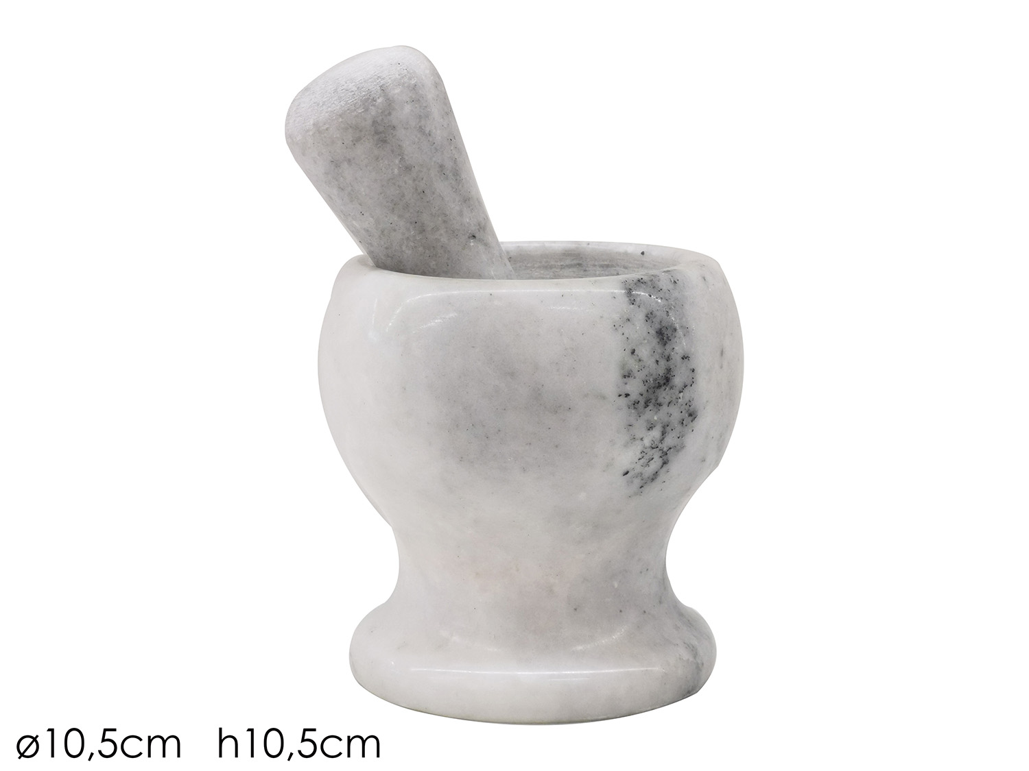 749224 Mortaio con Pestello in Marmo Grigio – Diametro 10,5 cm - immagine 1