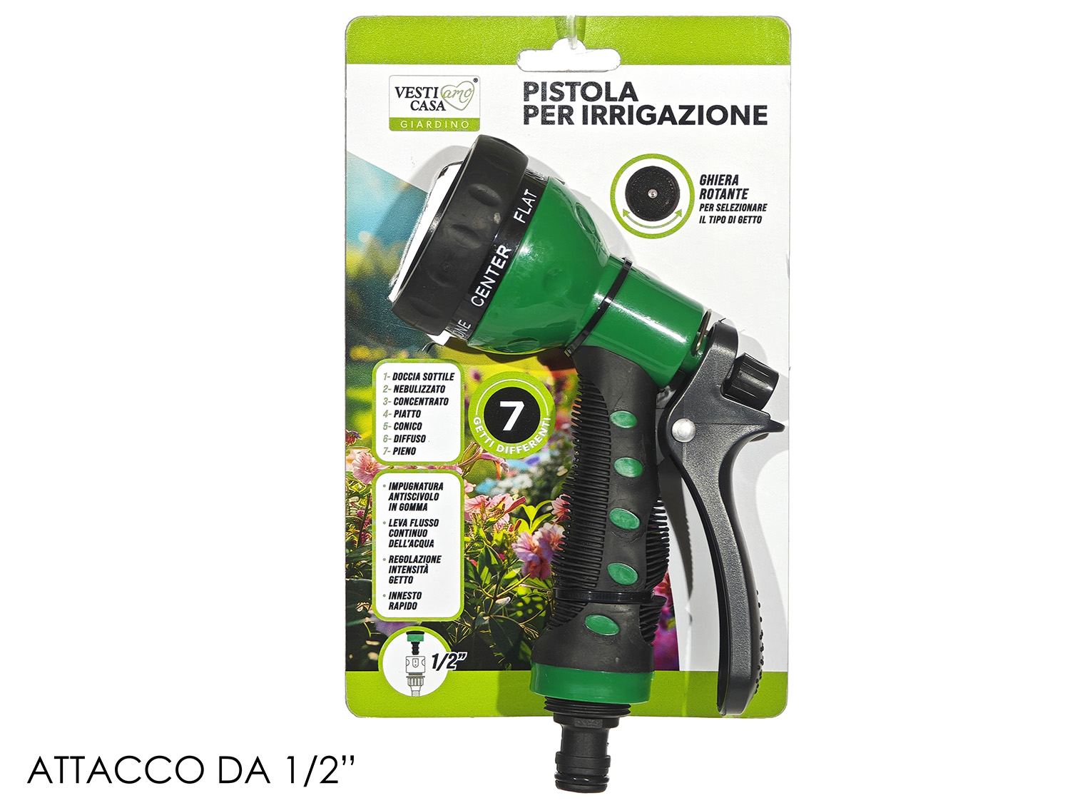 770282 Pistola per Irrigazione a 7 Getti – Comfort e Precisione per il tuo Giardino - immagine 1