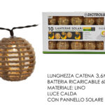 Catena Luminosa 10 Lanterne Solari in Lino – 3,6m