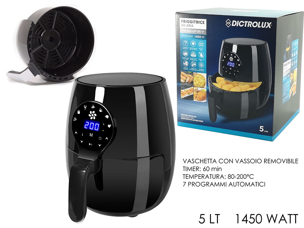 883302 Friggitrice ad Aria Dictrolux Highfry – 5 Litri, 1450W - immagine 1