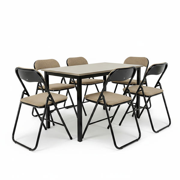 Set 6 Sedie Pieghevoli “Vestiamo Casa” Set 6 Sedie Pieghevoli Colore Crema - immagine 1