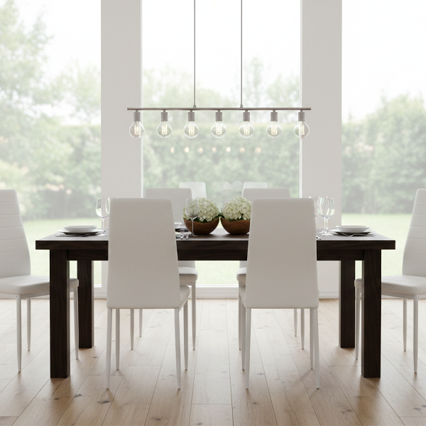 Set 6 Sedie da Pranzo Moderne bianca Set 6 Sedie da Pranzo Moderne – Seduta Imbottita Effetto Pelle Colore Bianca - immagine 1