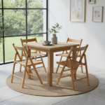 Set 4 Sedie Pieghevoli in Legno Naturale