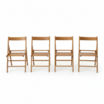 Set 4 Sedie Pieghevoli in Legno Massiccio