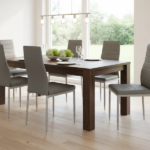 Set 6 Sedie da Pranzo Moderne – Seduta Imbottita Effetto Pelle Colore Grigio