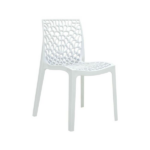 Set 4 Sedie da Esterno Impilabili in Polipropilene Bianco - immagine 2