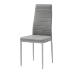 Set 6 Sedie da Pranzo Moderne – Seduta Imbottita Effetto Pelle Colore Grigio - immagine 2