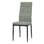 Set 4 Sedie da Pranzo Moderne – Tessuto Grigio Chiaro e Metallo Nero - immagine 2