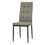 Set 4 Sedie da Pranzo Moderne – Tessuto Tortora e Struttura in Metallo Nero - immagine 2