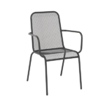 Set 4 Sedie da Giardino in Acciaio Nero Opaco - immagine 2