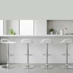 Set 2 Sgabelli Alti da Bar e Cucina – Bianco - immagine 4