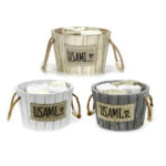 Cesto in Legno Shabby Chic con 4 Lavette – Set Benessere "Usami" - immagine 2