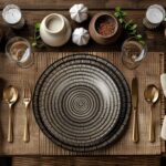 Servizio Piatti 18 Pezzi "Maya Black" in Stoneware – Stile Moderno e Materico - immagine 2