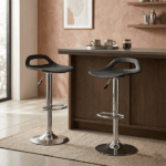 Set 2 Sgabelli Alti Design Moderno – Nero - immagine 2