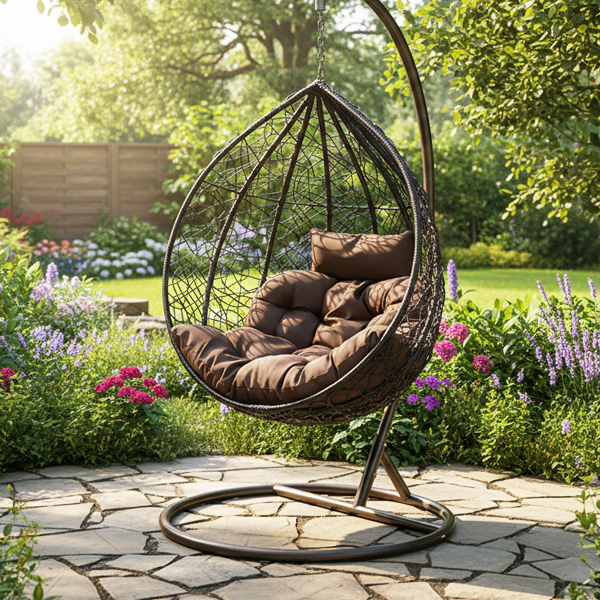 6566072_00 (2) Poltrona Sospesa - Marrone - immagine 1