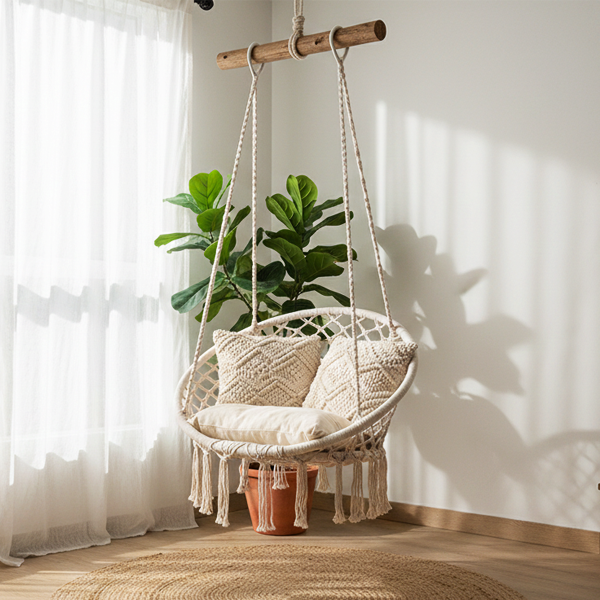 6566101_00 (2) Sedia Sospesa a Nido - Crema - immagine 1