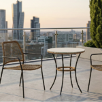 Set Tavolino - 2 Sedie in Rattan e Metallo