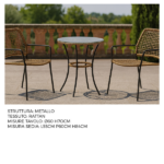Set Tavolino - 2 Sedie in Rattan e Metallo - immagine 4