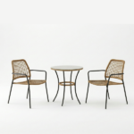 Set Tavolino - 2 Sedie in Rattan e Metallo - immagine 2