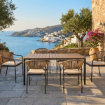 Set Tavolo Con Sedie e Cuscini