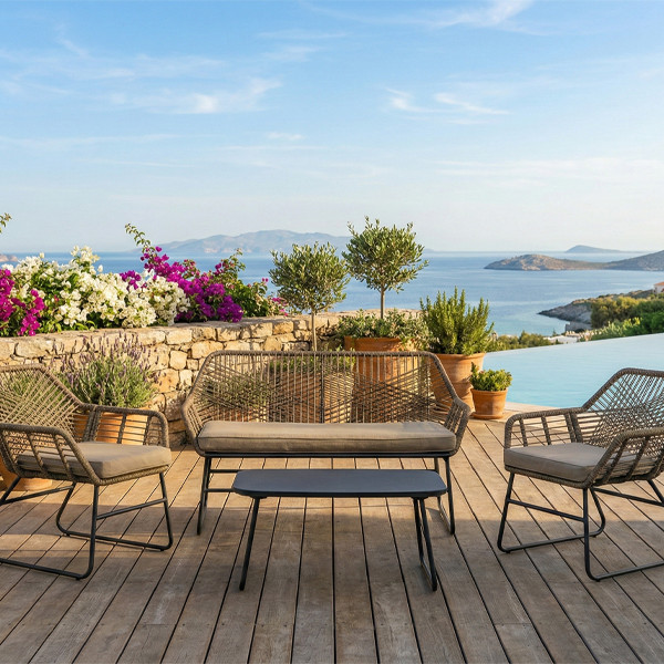 755068 (1) Set Tavolino Con 2 Poltrone e Divano - immagine 1