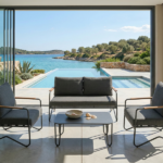 Set Salotto Con 2 Poltrone  Divano e Tavolino-Antracite