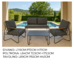 Set Salotto Con 2 Poltrone  Divano e Tavolino-Antracite - immagine 5