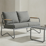 Set Salotto Con 2 Poltrone  Divano e Tavolino-Antracite - immagine 4