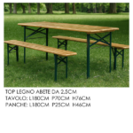 Set Tavolo Birreria 180x70 cm Con 2 Panchine - immagine 3
