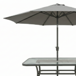 Set Tavolo Con 6 Sedie + Ombrellone - Grigio - immagine 4