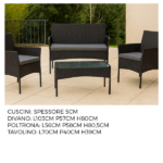 Set Tavolino con 2 Poltrone e Divano - Grigio Scuro - immagine 5