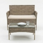 Set Tavolino Con 2 Poltrone e Divano - Tortora - immagine 5