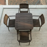 Set Tavolo Con 4 Sedie - Marrone - immagine 2