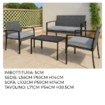 Set Tavolo Con Panchina e 2 Poltrone - Antracite - immagine 6