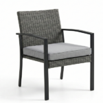 Set Tavolo Con Panchina e 2 Poltrone - Antracite - immagine 4