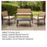 Set Tavolo Con Panchina e 2 Poltrone - Beige - immagine 4