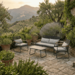 Set Divano Con 2 Poltrone e Tavolino - Grigio