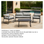 Set Divano Con 2 Poltrone e Tavolino - Grigio - immagine 5