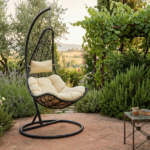 Poltrona Dondolo Con Cuscini Ècru