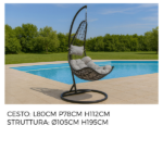 Poltrona Dondolo con Cuscini Grigio - immagine 5