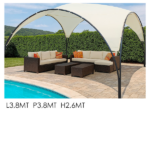 Gazebo Veranda 3,8x3,8xH.2,65 mt - Ècru - immagine 2